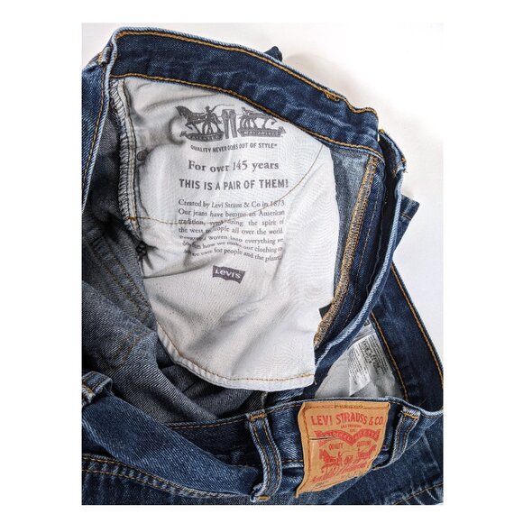 Levis 505 Jeans Mens 40W x 30L 5 Pocket Medium Wash Blue Pre-owned Nice! - Picture 5 of 5